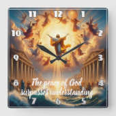 夢に飛び込む スクエア壁時計 (正面)