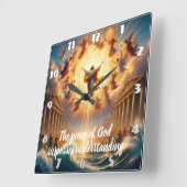 夢に飛び込む スクエア壁時計 (傾斜)