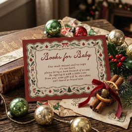 夢のあるクリスマスベビーシャワーの赤ちゃんのための本 エンクロージャーカード