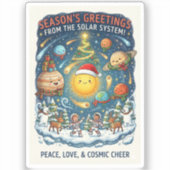 夢のある楽しい太陽系クリスマスパーティー シール (正面)