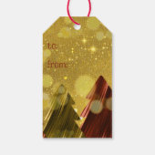 夢のぼやけ金ゴールドと赤いクリスマスツリー ギフトタグ (裏面)