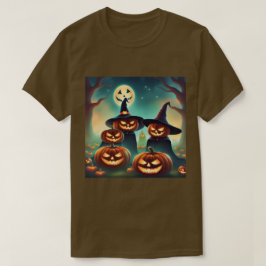 夢のようなカボチャ月明かりの茶色Tシャツ Tシャツ