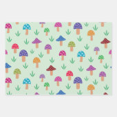 夢のようなカラフルのキノコ型 ラッピングペーパーシート (正面3)