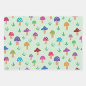 夢のようなカラフルのキノコ型 ラッピングペーパーシート (正面2)