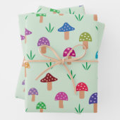 夢のようなカラフルのキノコ型 ラッピングペーパーシート (インサイチュ)