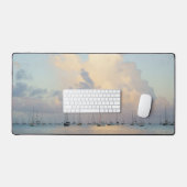 夢のようなカリブ海の湾の船 デスクマット (キーボード&マウス)