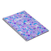夢のようなキノコの花カタツムリ紫のターコイズ ノートブック (右側)