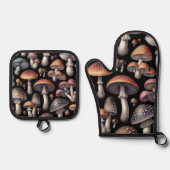 夢のようなキノコ 鍋つかみ&鍋敷きセット (正面)