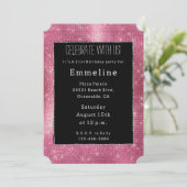 夢のようなキラキラしたピンクの黒い銀の輝き 招待状 (スタンド正面)