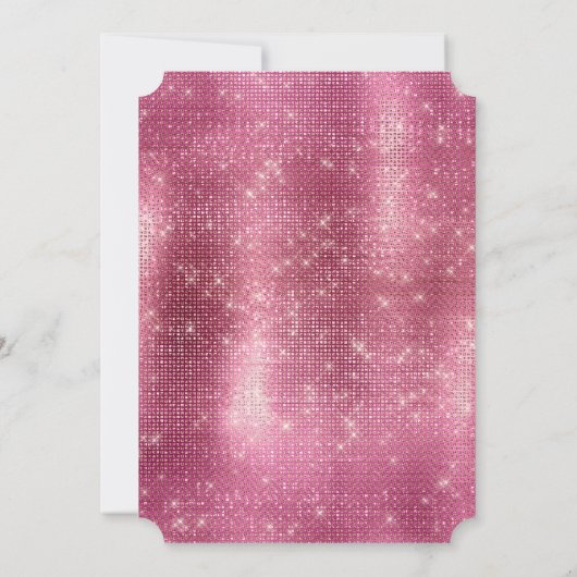夢のようなキラキラしたピンクの黒い銀の輝き 招待状 (裏面)