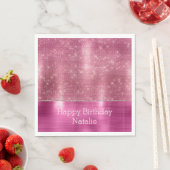 夢のようなキラキラしたピンクシルバースパークル スタンダードランチョンナプキン (インサイチュ)