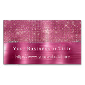 夢のようなキラキラしたピンクシルバースパークル マグネット名刺 (正面)