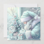 夢のようなクリスマスサンタグリーティングカード (正面)