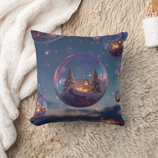 夢のようなクリスマスバブル クッション (ブランケット)