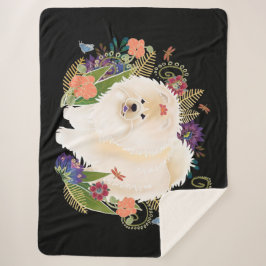 夢のようなクリーム色のチャウ シェルパブランケット