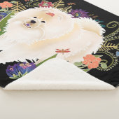 夢のようなクリーム色のチャウ シェルパブランケット (3/4)