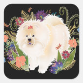 夢のようなクリーム色のチャウ スクエアシール (正面)