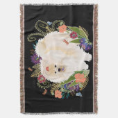 夢のようなクリーム色のチャウ スローブランケット (正面縦)