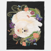 夢のようなクリーム色のチャウ フリースブランケット (正面)