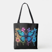 夢のようなグラデーションの翼:パステルの蝶 トートバッグ (裏面)