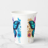 夢のようなグラデーションの翼：パステルスプリントの蝶 紙コップ (右)