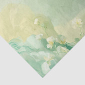 夢のようなソフトセージとミントグリーンの花柄  薄葉紙 (詳細)