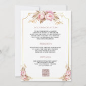 夢のようなソフトピンクのフローラ金ゴールド結婚すべて 招待状 (裏面)