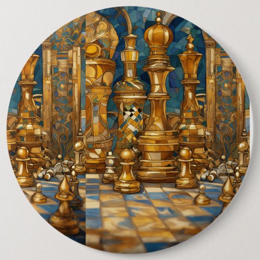 夢のようなチェスをテーマにしたボタンデザイン 缶バッジ (正面)