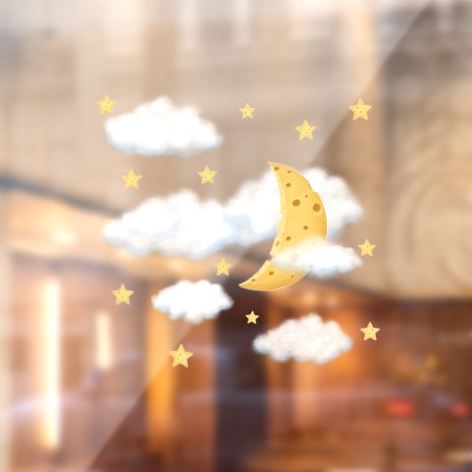 夢のようなチーズムーン&星ふわふわの雲の子供たち ウィンドウサイン (シート2)