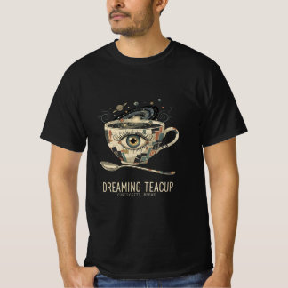 夢のようなティーカップのイラストが特徴のシュールアートTシャツ Tシャツ
