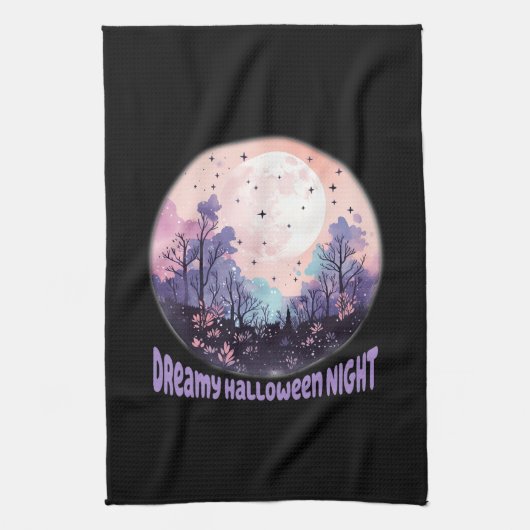 夢のようなハロウィーンの夜 キッチンタオル (縦)