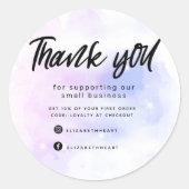 夢のようなパステルの空のスプラッシュ感謝していビジネスユー ラウンドシール (正面)