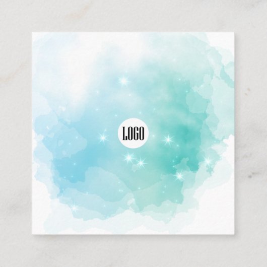 夢のようなパステルスカイスプラッシュビジネスサンキューカード スクエア名刺 (裏面)