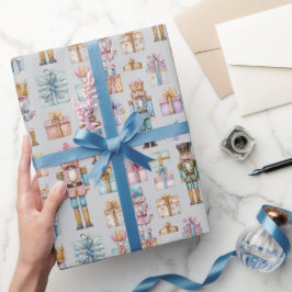 夢のようなパステルナッツクラッカー クリスマス包装紙 ラッピングペーパー