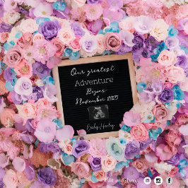 夢のようなパステル開花妊娠の発表 招待状