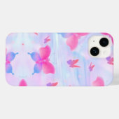 夢のようなピンクとパープルの蝶の背景 Case-Mate iPhoneケース (裏面 (横))