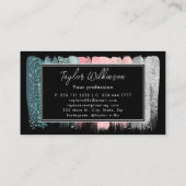 夢のようなピンクと緑のブラシストローク 名刺 (裏面)