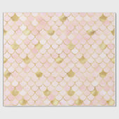 夢のようなピンクと金ゴールドマーメイドはかりで測 ラッピングペーパー (フラット)