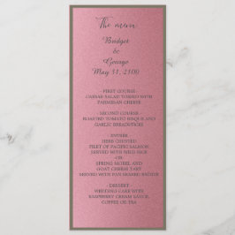 夢のようなピンクのグリッターウェディングプログラム&メニュー プログラム