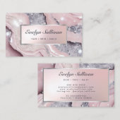 夢のようなピンクのグリッターマーブル名刺 名刺 (正面/裏面)
