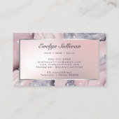 夢のようなピンクのグリッターマーブル名刺 名刺 (裏面)