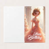 夢のようなピンクのドレスの誕生日のプリンセス (外部フラット)