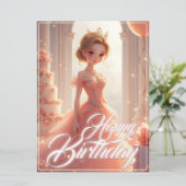 夢のようなピンクのドレスの誕生日プリンセス (スタンド正面)