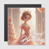 夢のようなピンクのドレスの誕生日プリンセス (正面/裏面)