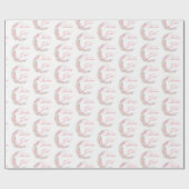 夢のようなピンクのフローラムーンチームの女の子の赤ちゃんシャワー ラッピングペーパー (フラット)