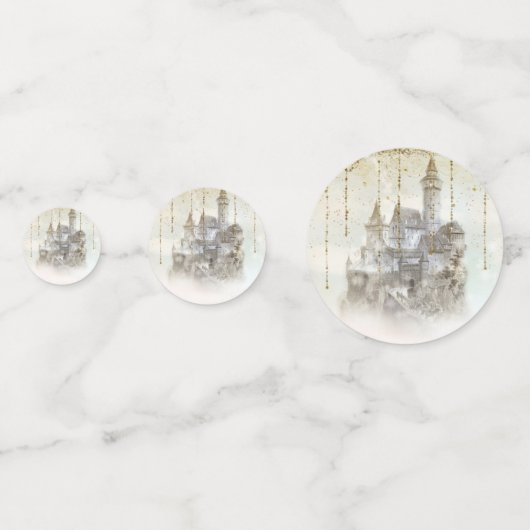 夢のようなピンクのプリンセスおとぎ話ストーリーブックキャッスル コンフェッティ (裏面)