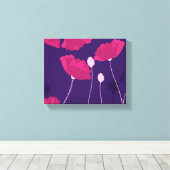 夢のようなピンクのポピーの花柄 キャンバスプリント (インサイチュ (ウッドフロア))