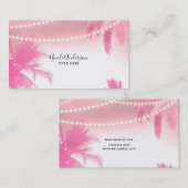 夢のようなピンクのヤシの木と文字列のライトビーチライグラム 名刺 (正面/裏面)