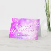 夢のようなピンクの冬ワンダーランドビジネスクリスマス カード (正面)