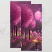 夢のようなピンクの夜景ブックマーク メニュー (正面/裏面)